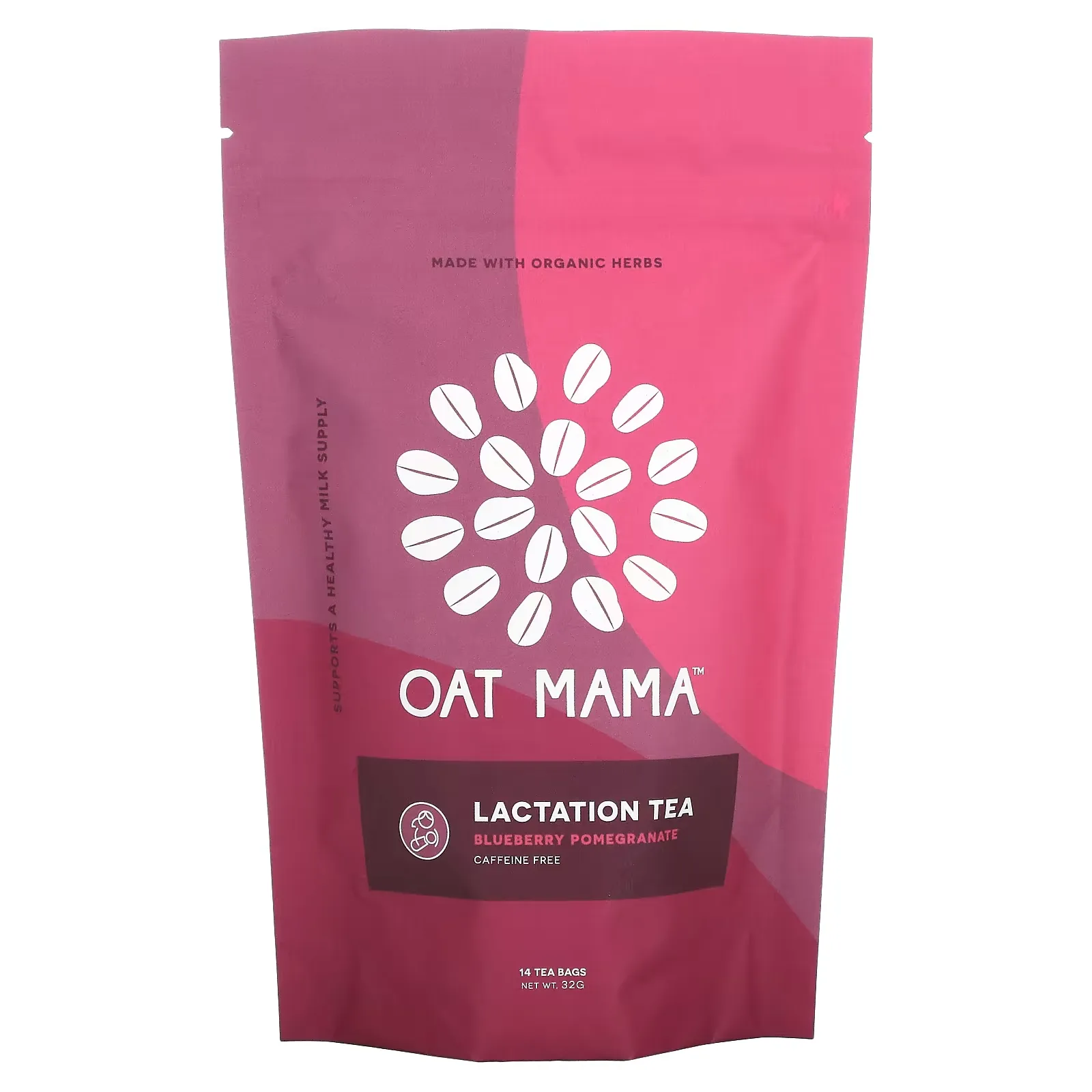 Lactation Tea, Blueberry Pomegranate, Caffeine Free, 14 Tea Bags, 32 g