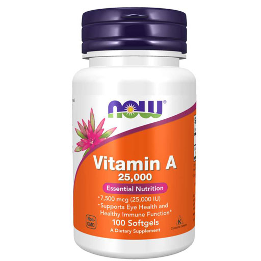 NOW Vitamin A - 25,000 IU - 100 Softgels