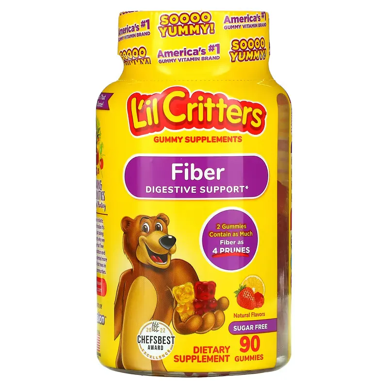 Fiber Digestive Support, Natural Fruit Flavors, 90 Gummies