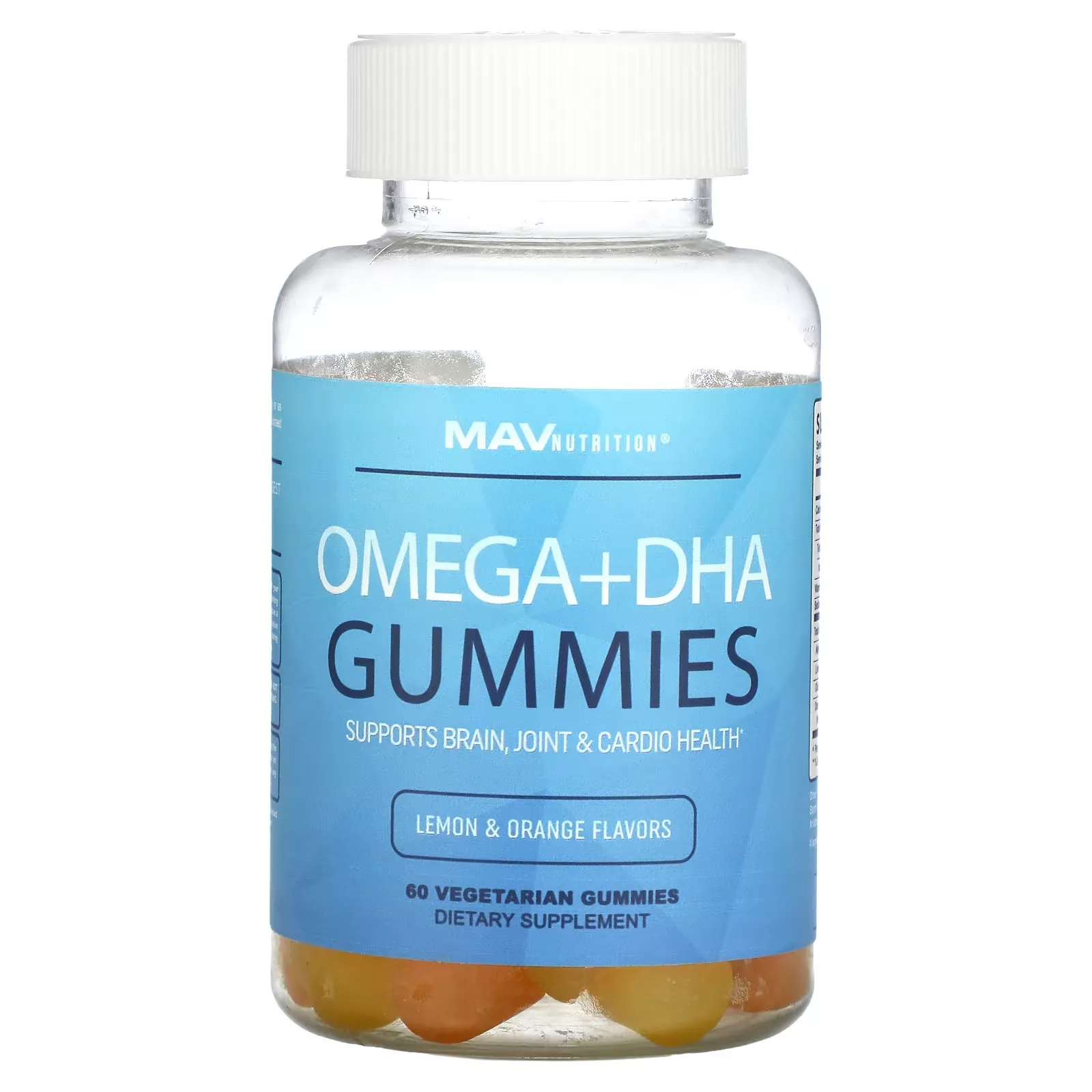 Omega + DHA Gummies, Lemon & Orange, 60 Vegetarian Gummies