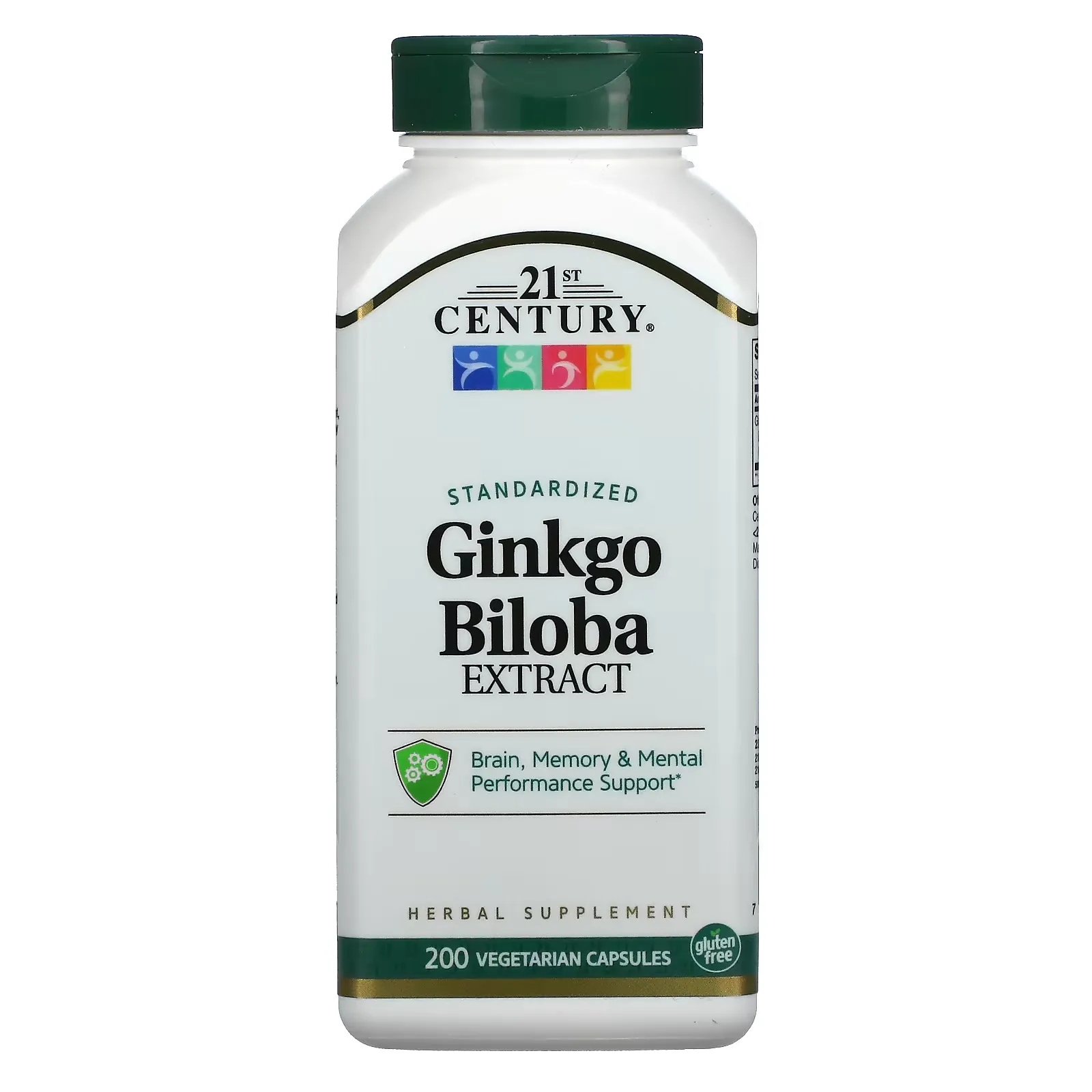 Ginkgo Biloba Extract, Standardized, 200 Vegetarian Capsules