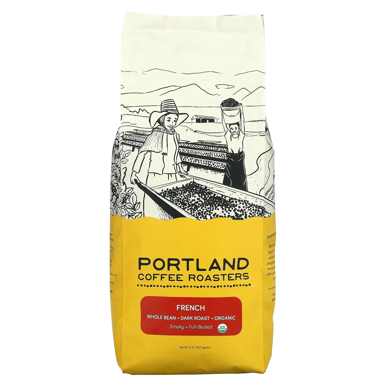 Organic Coffee, Whole Bean, Dark Roast, French, 2 lb (907 g)