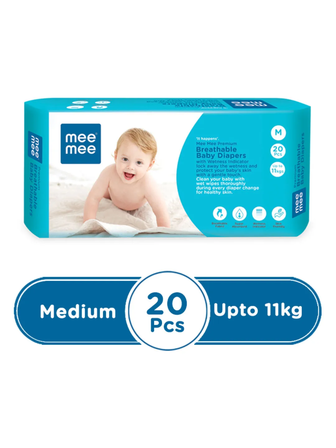 Mee Mee Premium Breathable Baby Diapers - M