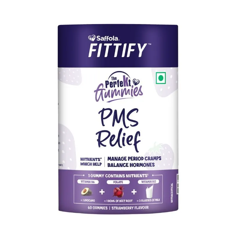 Saffola FITTIFY The Perfekt PMS Relief Gummies - Strawberry Flavour