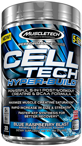 Cell Tech Hyper Build By MuscleTech, Blue Raspberry Blast, 30 Servings