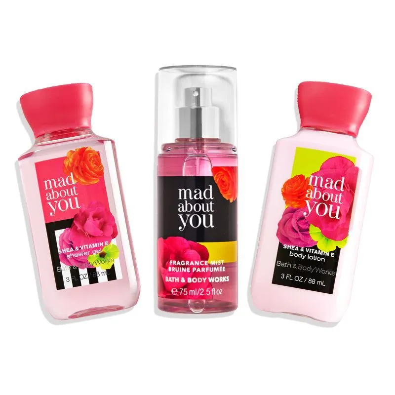 Bath & Body Works Mad About You Shower Gel, Body Lotion & Fragrance Mist Travel Size Combo