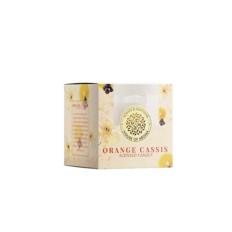 House of Aroma Orange Cassis Scented Glass Candle