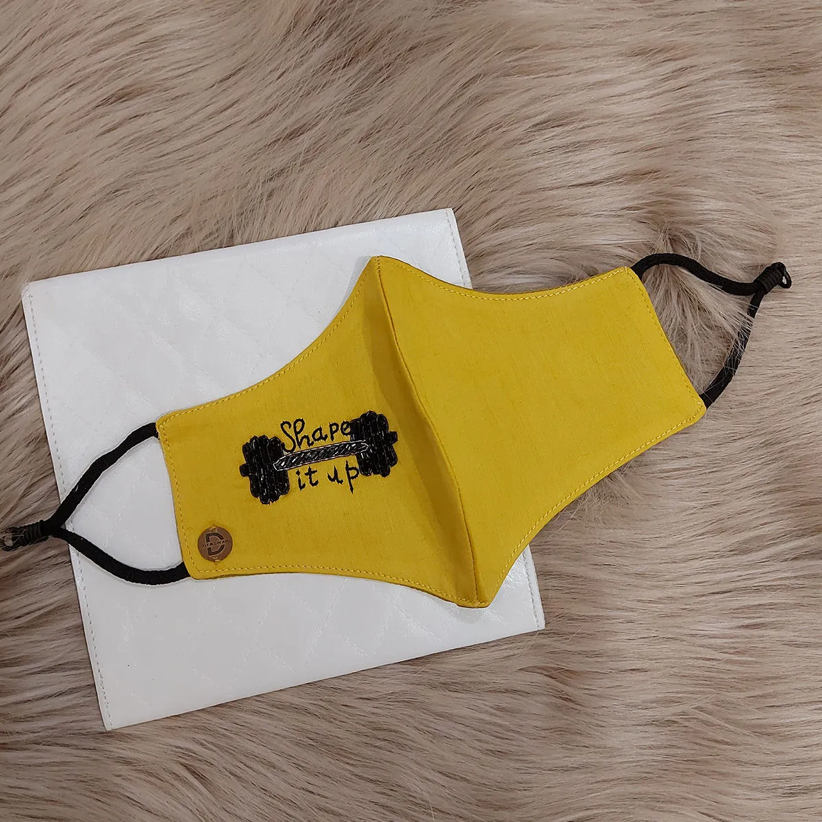 Diya Aswani Yellow Gym Mask