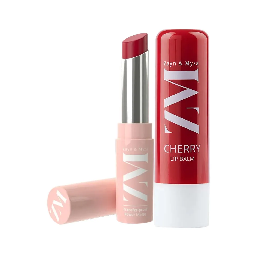 ZM Zayn & Myza Selfie Ready Lip Combo - Transfer Proof Selfie Red Lipstick + Cherry Lip Balm