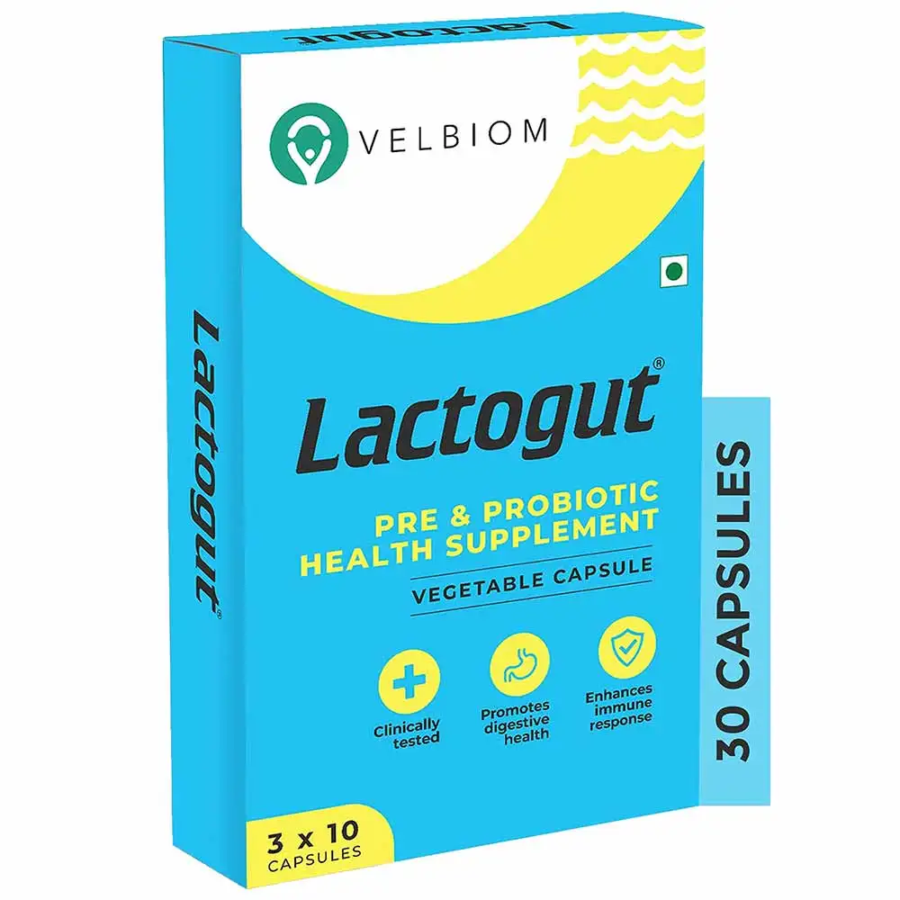 Velbiom Lactogut,  30 capsules  Unflavoured