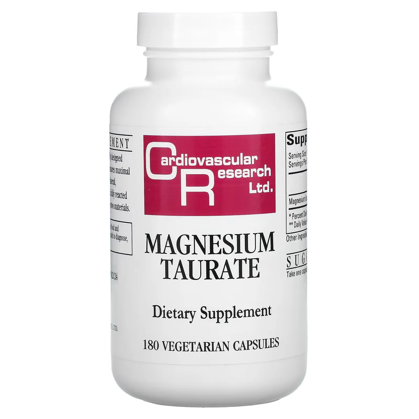 Magnesium Taurate, 180 Vegetarian Capsules