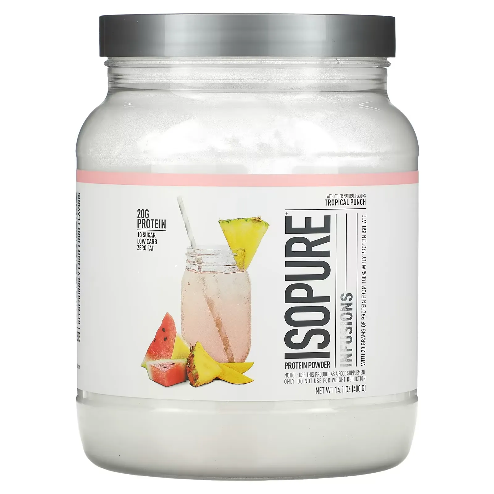 Infusions Protein Powder, Tropical Punch, 14.1 oz (400 g)