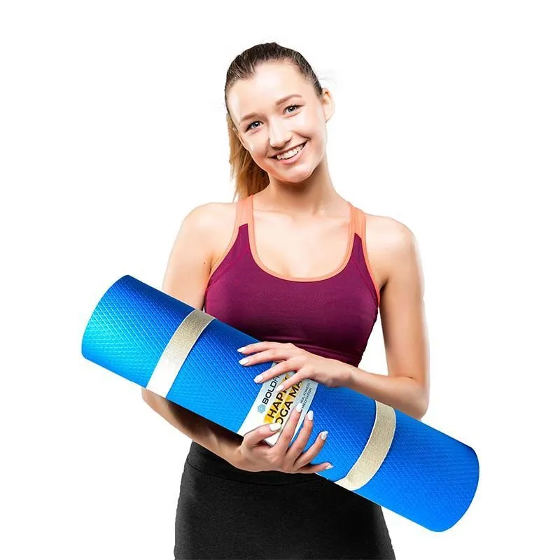 Boldfit Yoga Mat With Carry Strap, Eva Material 6mm Extra Thick