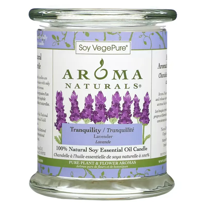 100% Natural Soy Essential Oil Candle, Tranquility, Lavender, 8.8 oz (260 g)