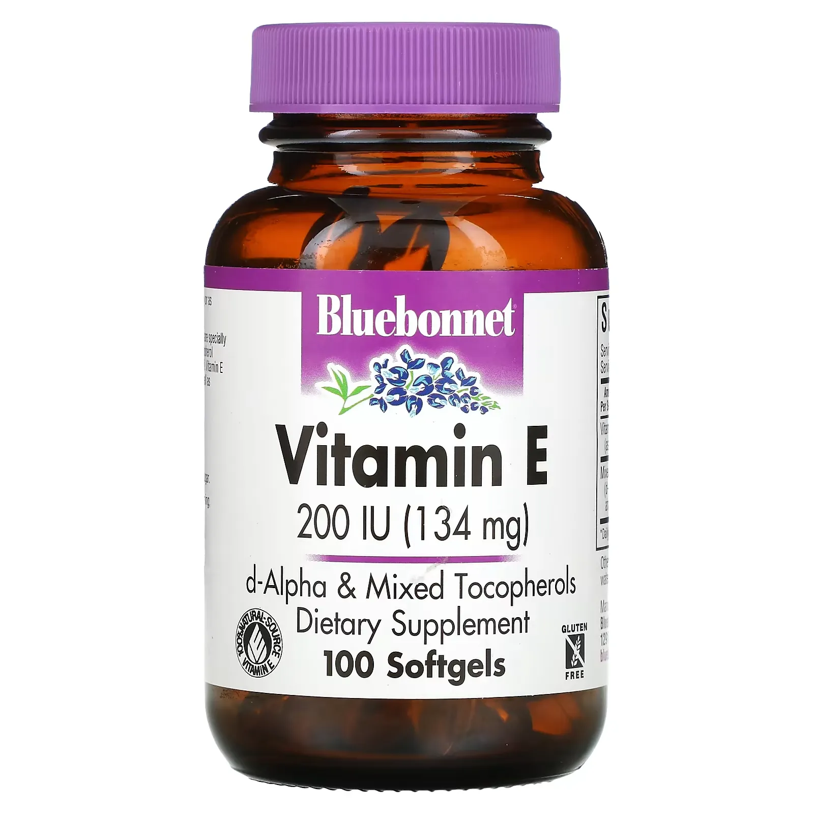 Vitamin E, 200 IU (134 mg), 100 Softgels