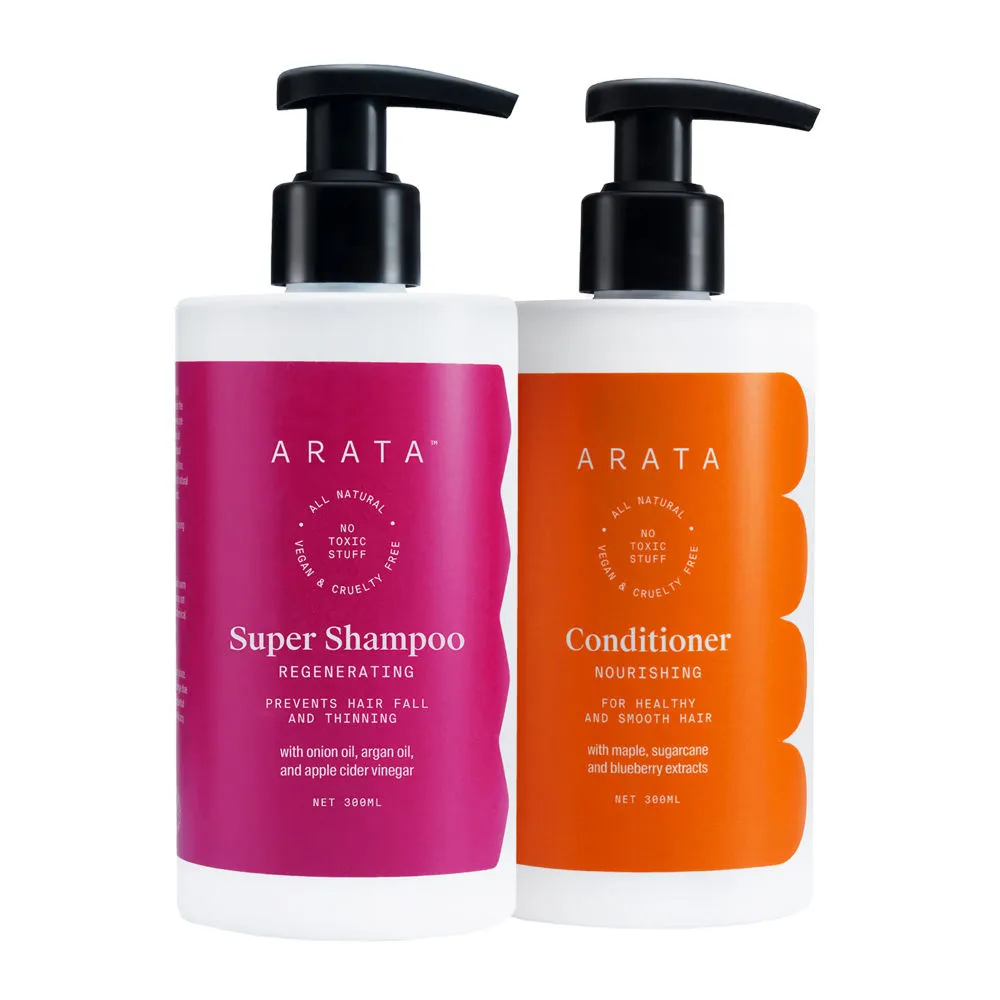 Arata Hair Fall Control Combo with Super Shampoo and Conditioner