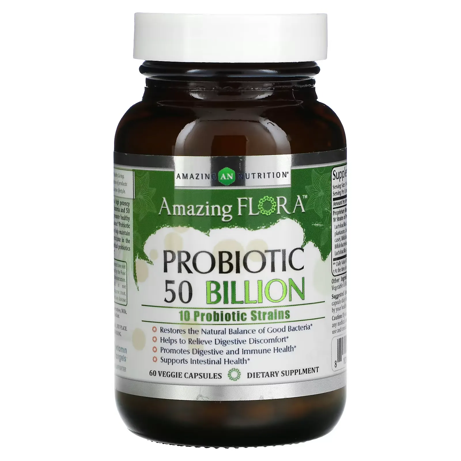 Amazing Flora, Probiotic, 50 Billion, 60 Veggie Capsules