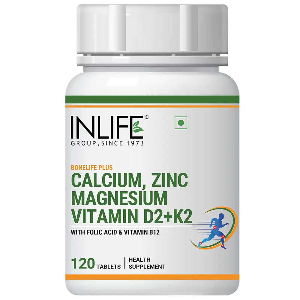 INLIFE Calcium Zinc Magnesium Vitamin D+K2,  120 tablet(s)  Unflavoured