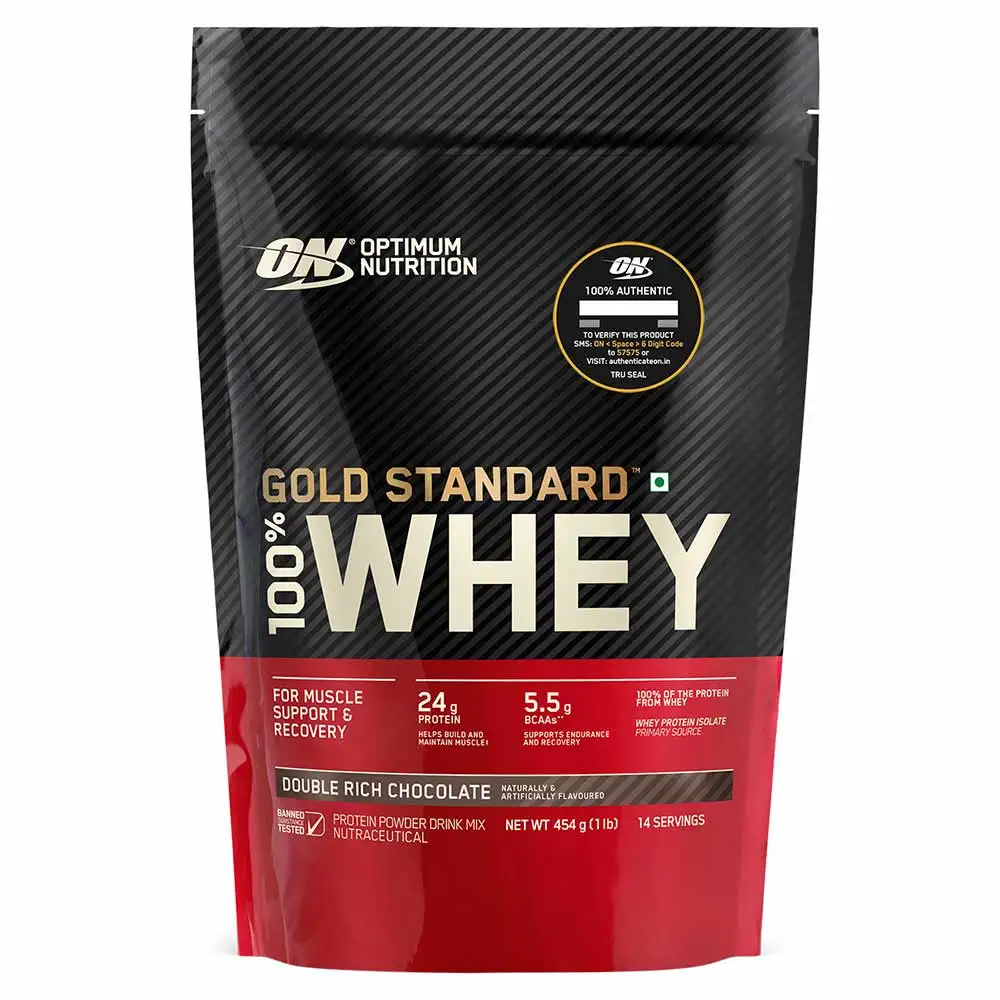 ON (Optimum Nutrition) Gold Standard 100% Whey Protein,  1 lb  Double Rich Chocolate