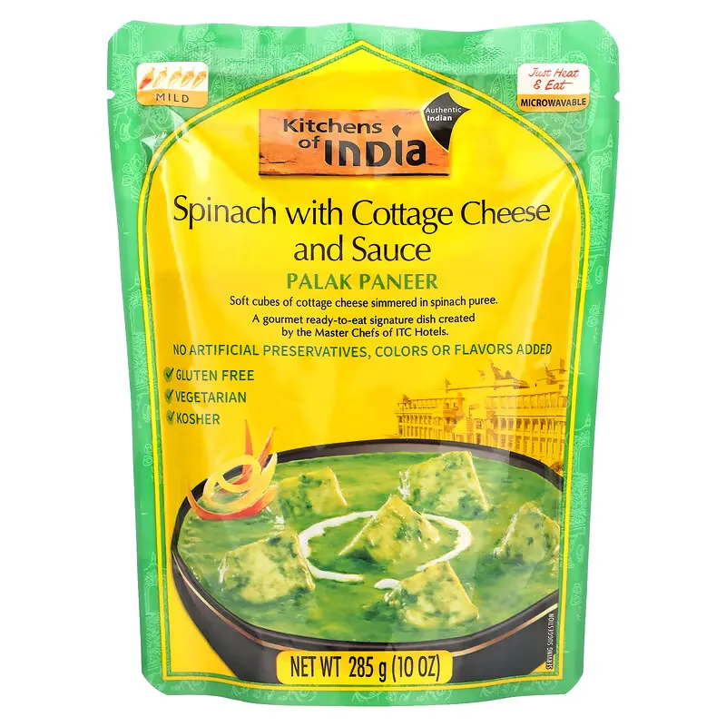 Palak Paneer, Spinach with Cottage Cheese and Sauce, Mild, 10 oz (285 g)