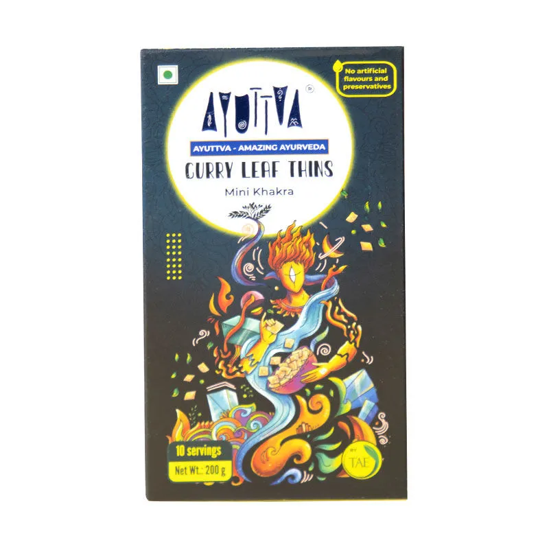 AYUTTVA Curry Leaf Thins Mini Khakra