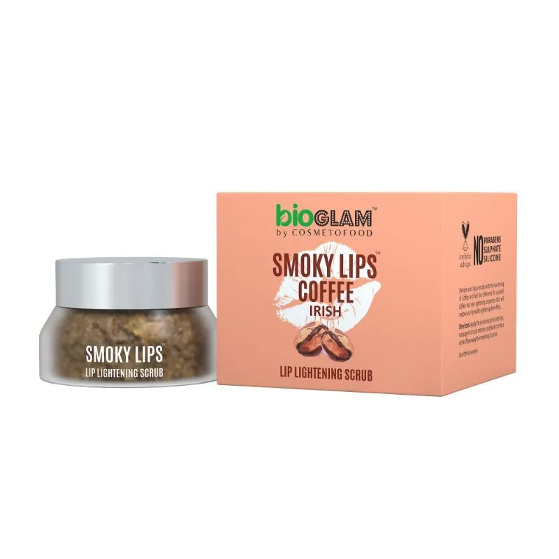 Cosmetofood Bioglam Smoky Lips Coffee Irish Lip Lightening Scrub For Dead Skin Cell Removal