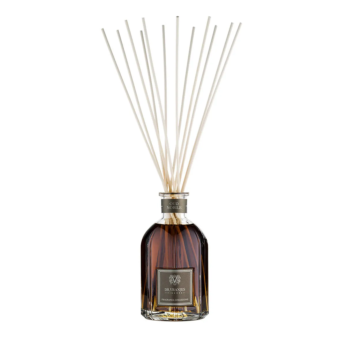 Dr.Vranjes Firenze Oud Nobile 500 ml Glass Bottle with White Rattan Sticks (Nr.12 - H.40)