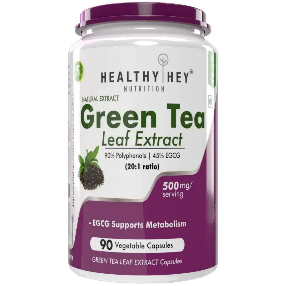 HealthyHey Nutrition Natural Green Tea Extract,  90 capsules  Unflavoured