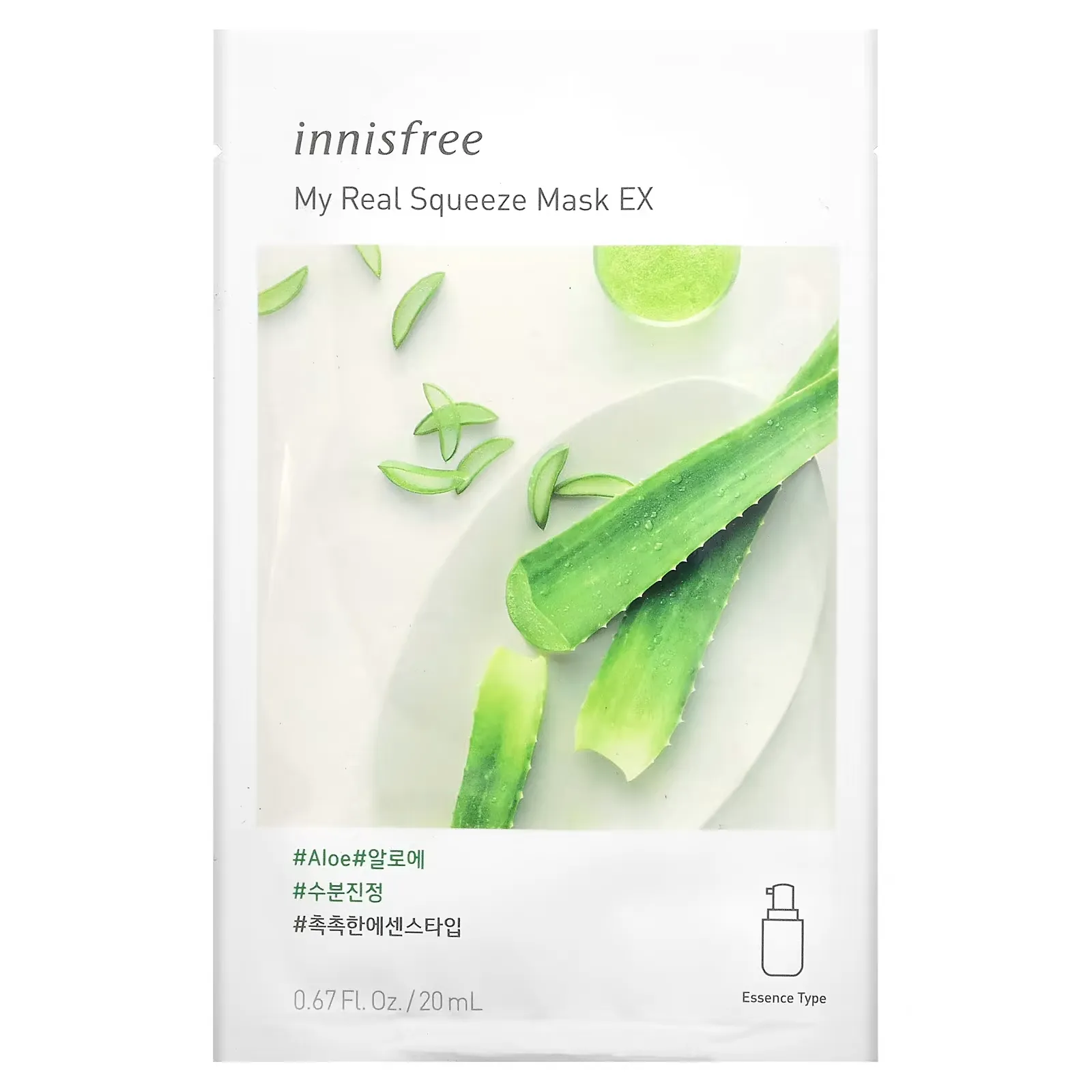 My Real Squeeze Beauty Mask EX, Aloe, 1 Sheet, 0.67 fl oz (20 ml)