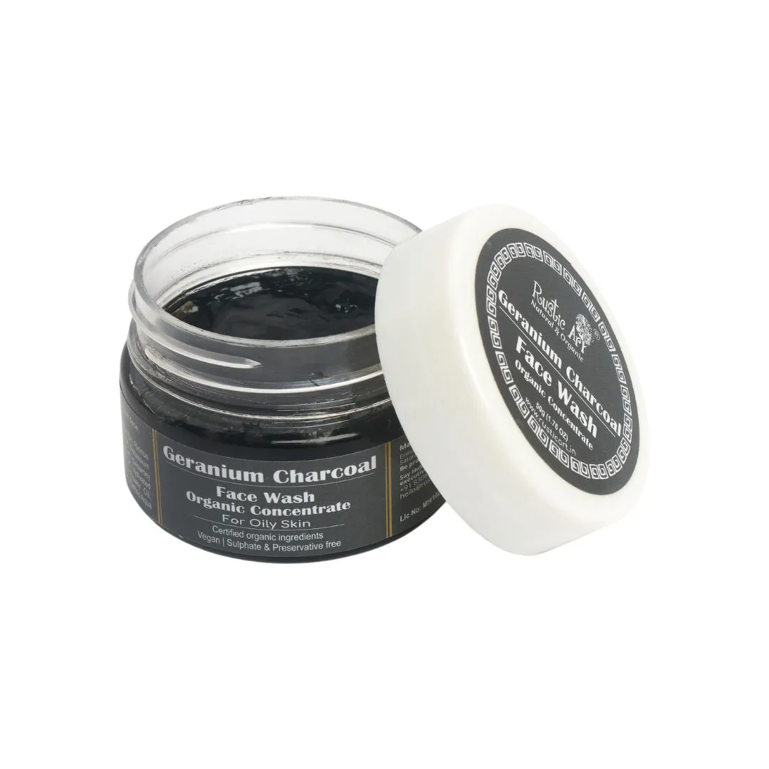 Rustic Art Organic Geranium Charcoal Concentrate Face Wash