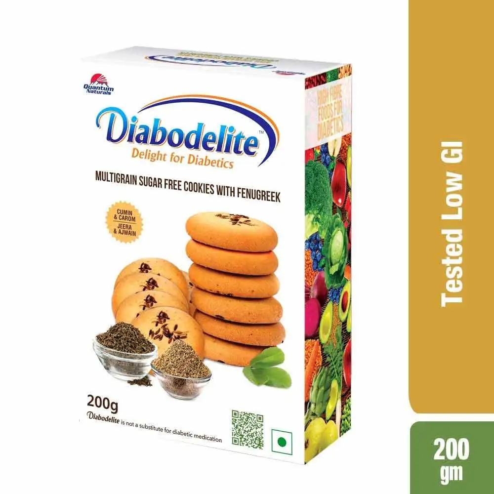 Quantum Naturals Diabodelite Cookies,  200 g  Jeera & Ajwain