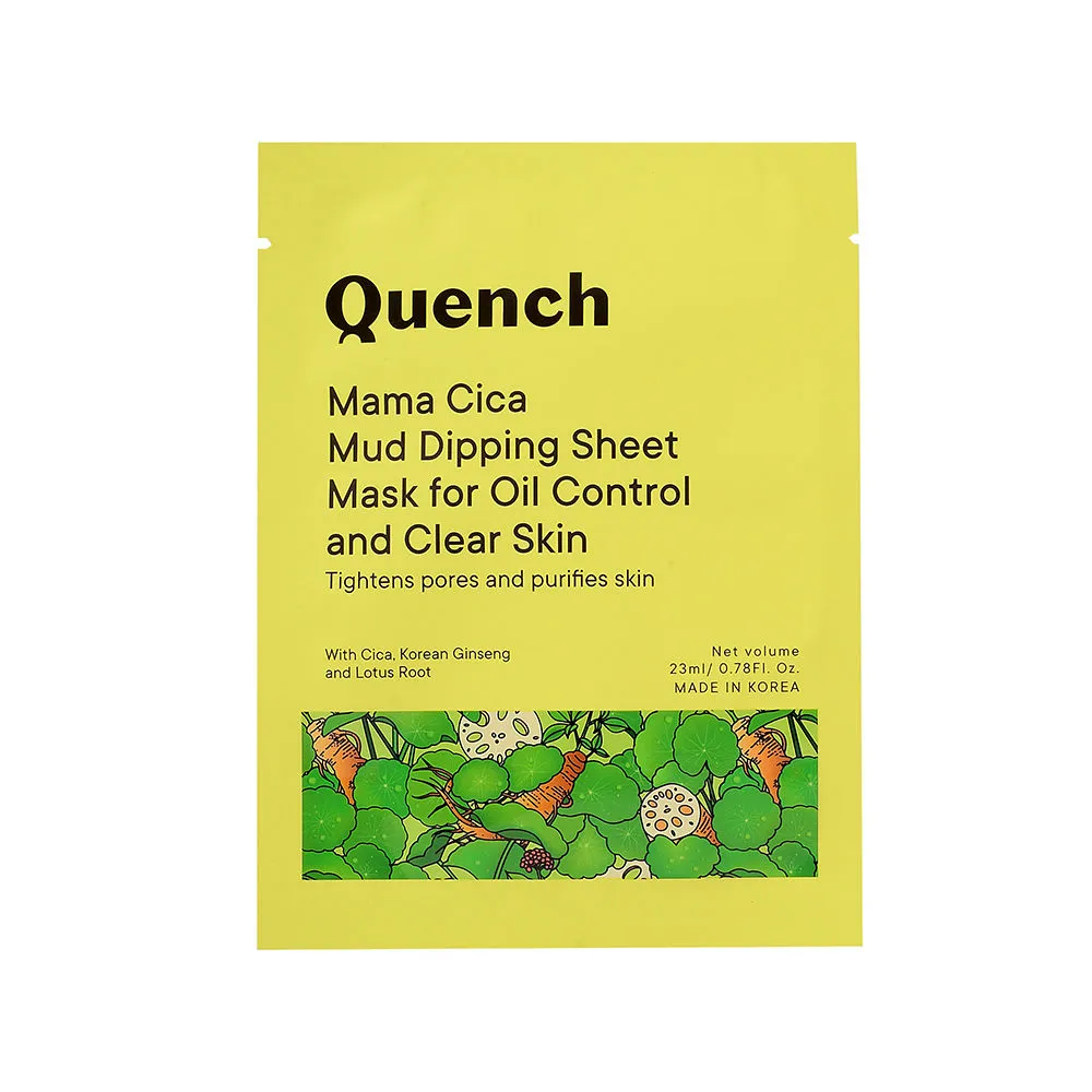 Quench Mama Cica Mud Dipping Sheet Mask For Oil Control And Clear Skin - Pack Of 1