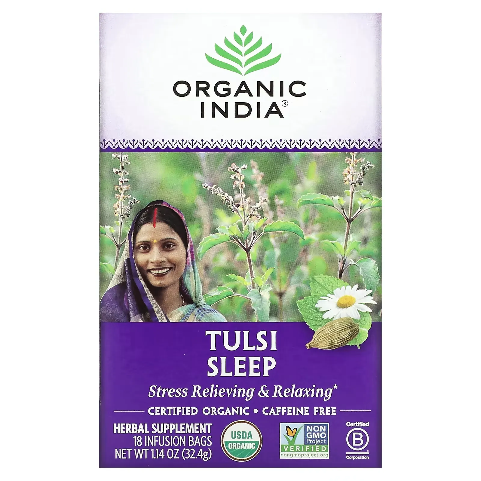 Tulsi Tea, Sleep, Caffeine Free, 18 Infusion Bags, 1.14 oz (32.4 g)