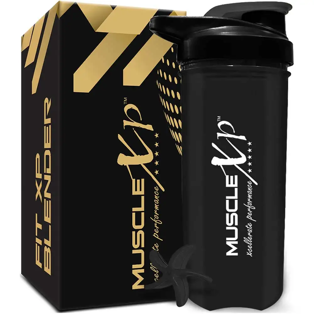 MuscleXP Fit XP Blender Gym Shaker,  Black  700 ml