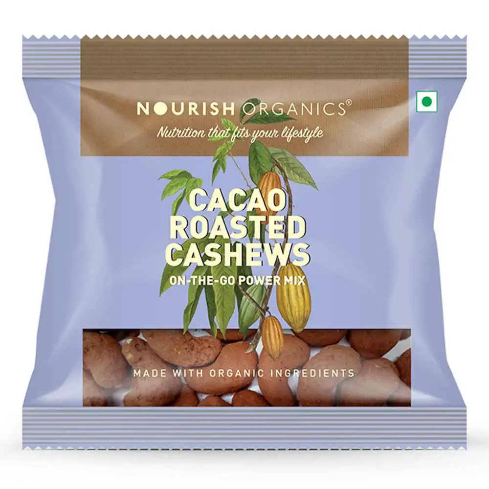 Nourish Organics Cacao Roasted Cashews,  Unflavoured  1 Piece(s)/Pack