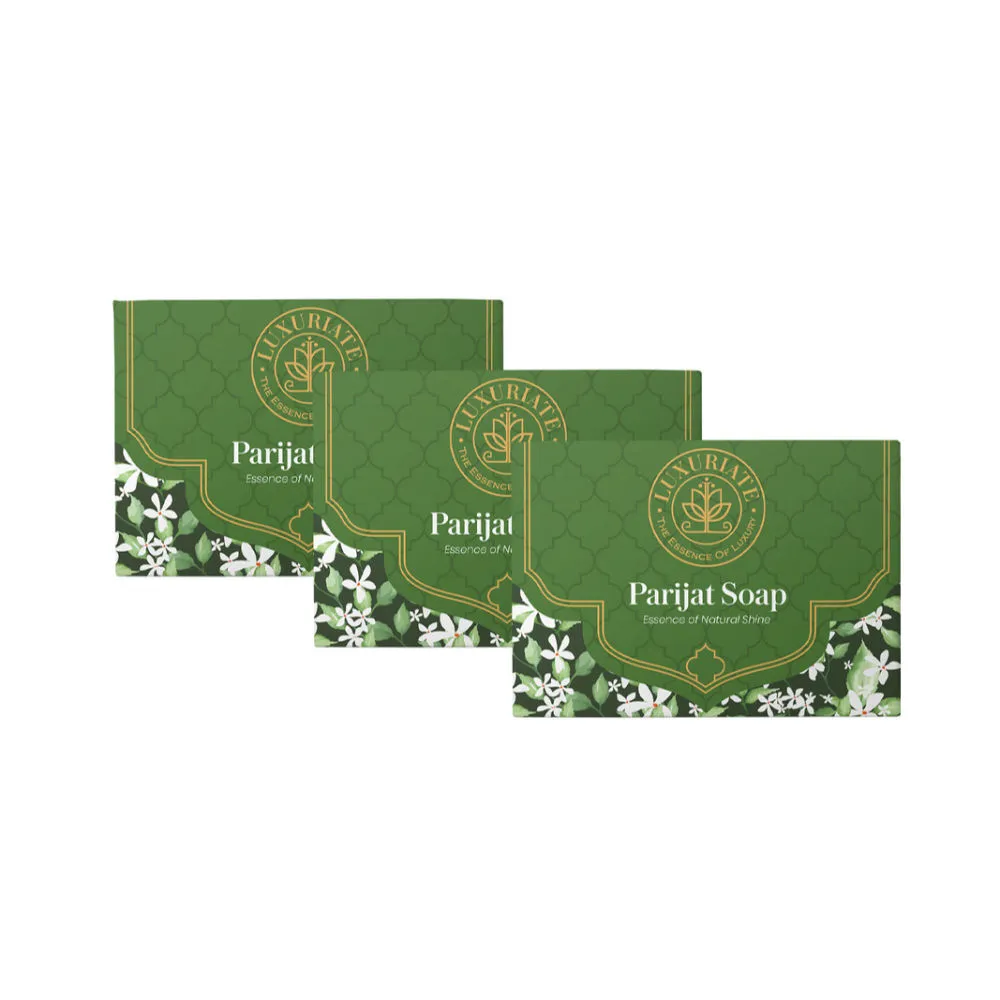 Luxuriate Parijat Essence Of Natural Shine Saop Bar - Pack of 3