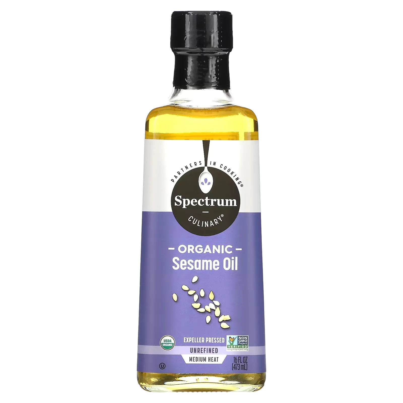 Organic Sesame Oil, Expeller Pressed, 16 fl oz (473 ml)