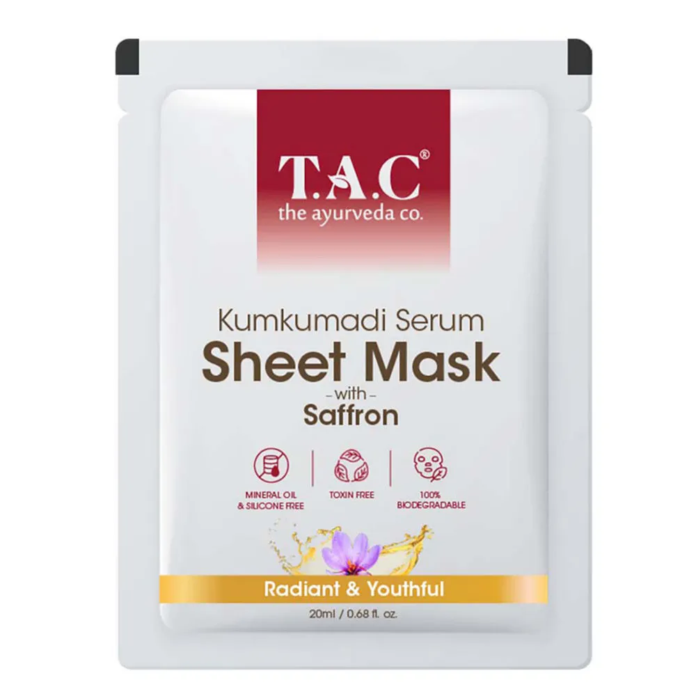 TAC - The Ayurveda Co. Kumkumadi Serum Sheet Mask with Saffron