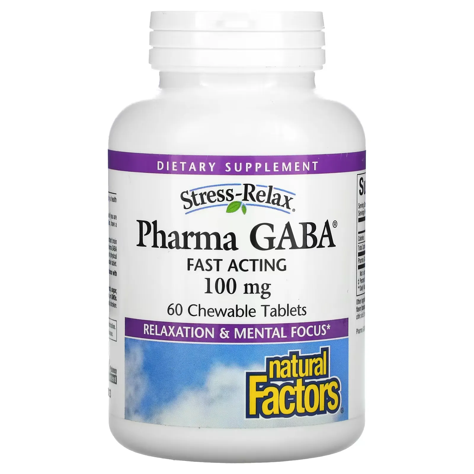 Stress-Relax, Pharma GABA, 100 mg, 60 Chewable Tablets