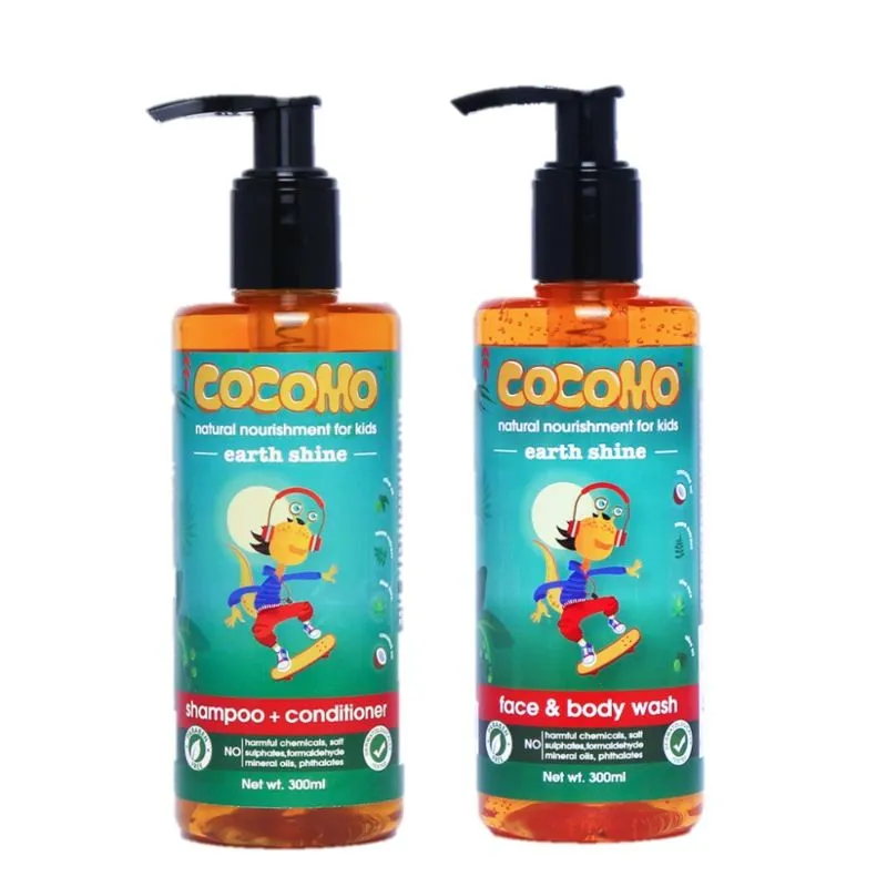 Cocomo Natural Top To Toe Wash For Kids - Earth Shine Shampoo + Body Wash