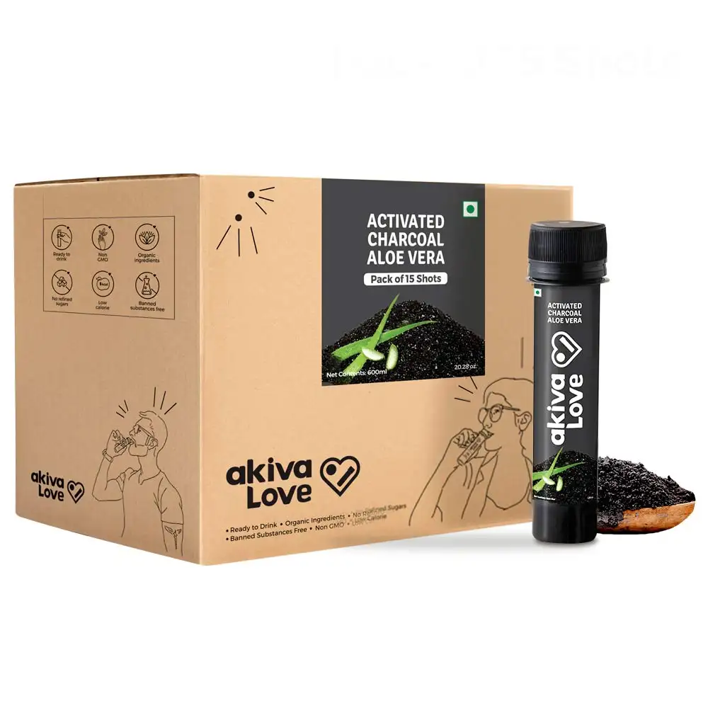 Akiva Activated Charcoal Aloe Vera Pack of 15,  40 ml  Natural