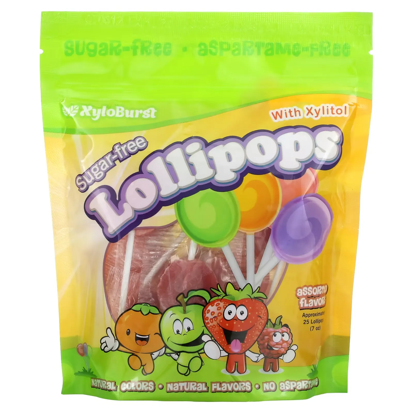 Sugar-Free Lollipops with Xylitol, Assorted, Approximately 25 Lollipops (7 oz)