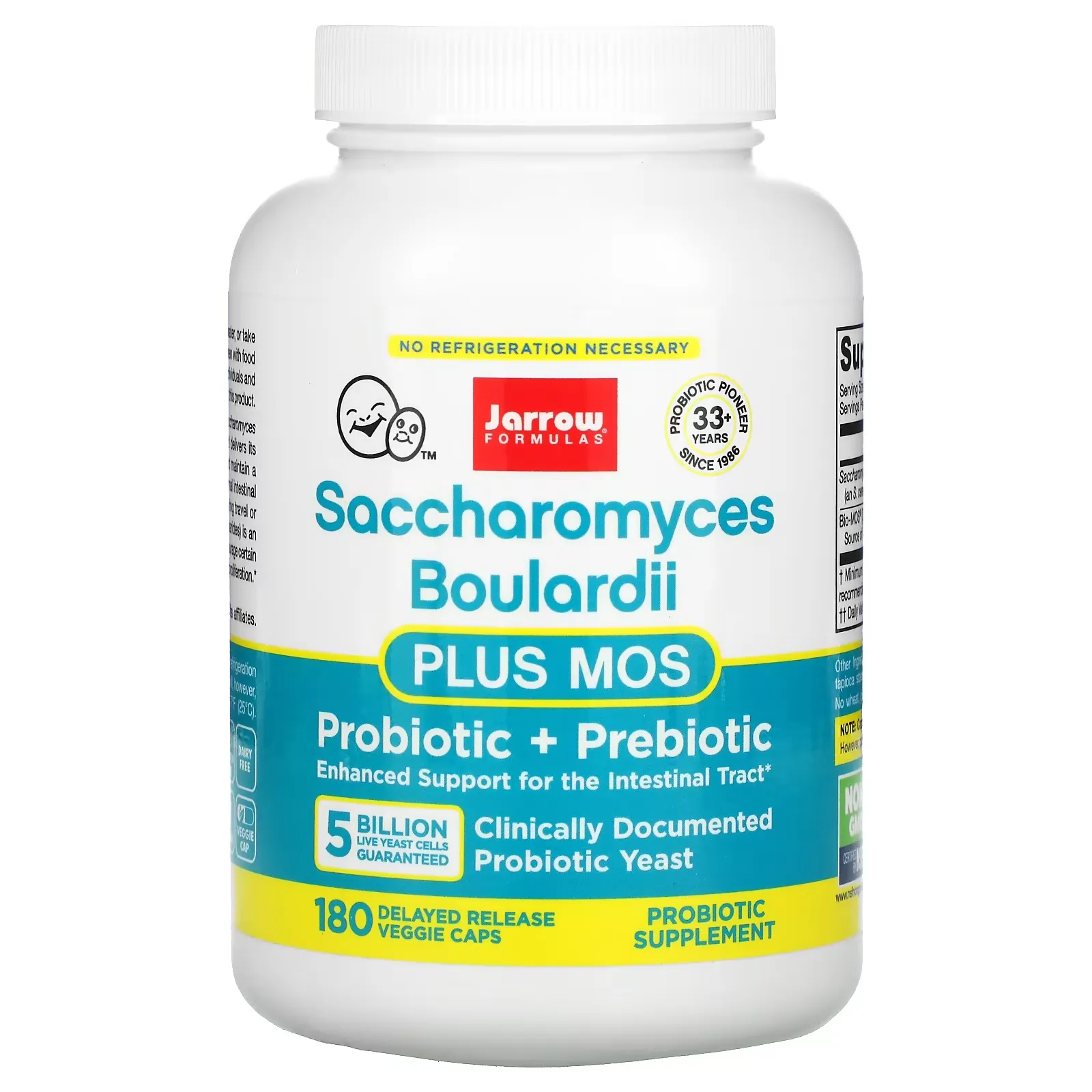 Saccharomyces Boulardii Plus MOS, 5 Billion, 180 Delayed Release Veggie Caps