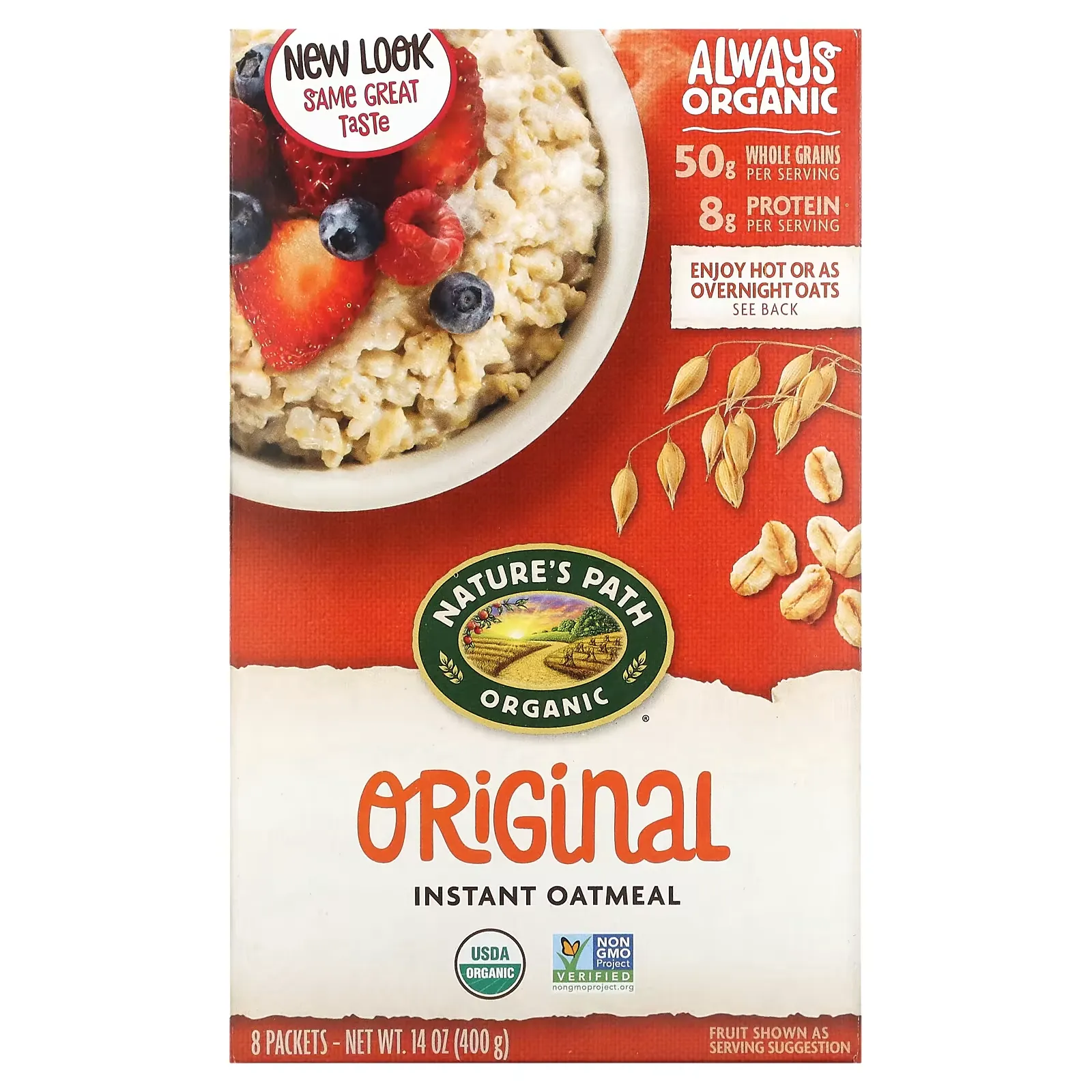 Organic Instant Oatmeal, Original, 8 Packets, 14 oz (400 g)