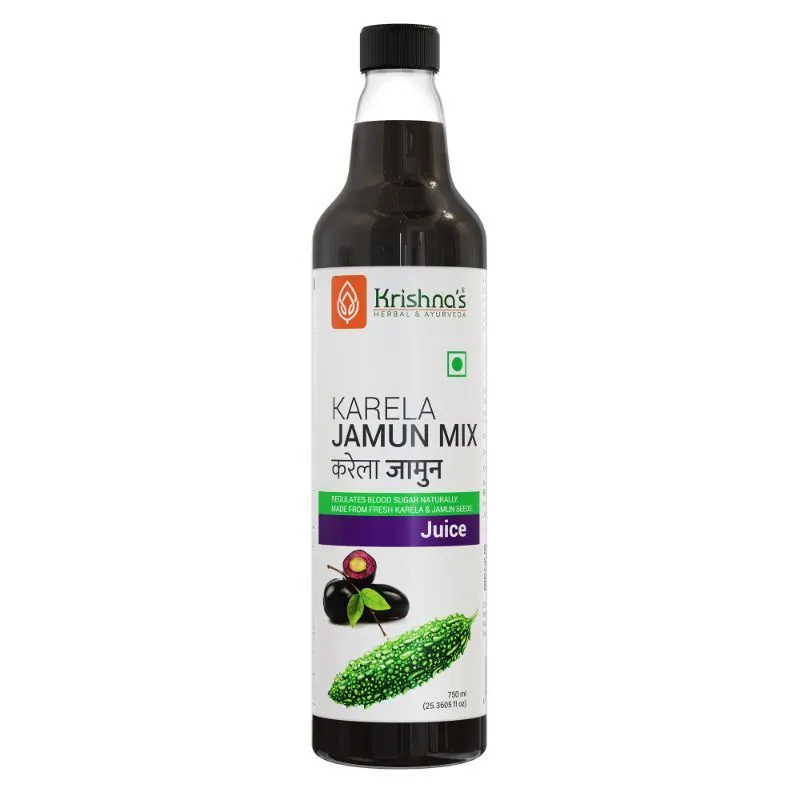 Krishna's Herbal & Ayurveda Karela Jamun Mix Juice (Glass Pack)