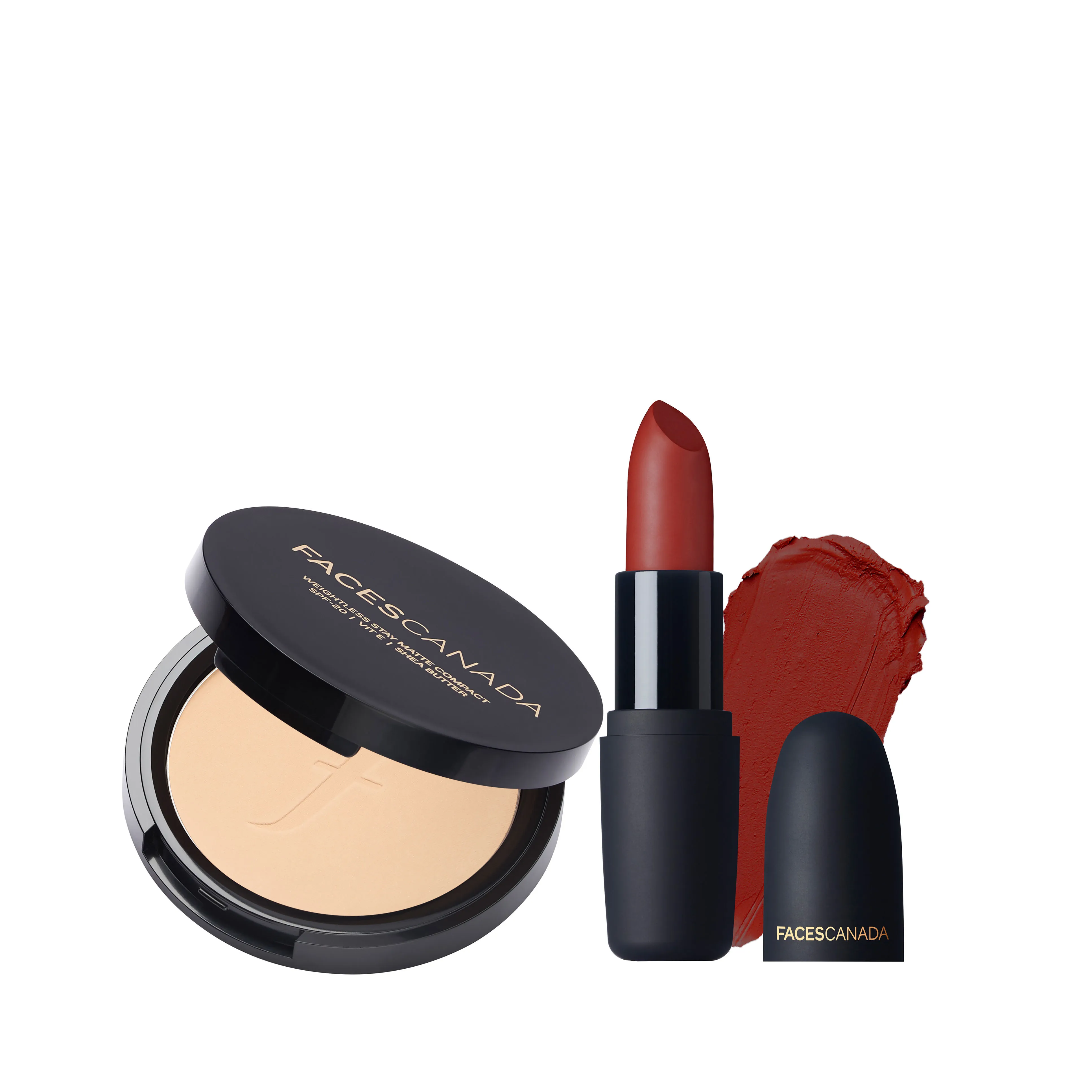 Faces Canada Weightless Compact Natural & Weightless Matte Lipstick Maroon Love