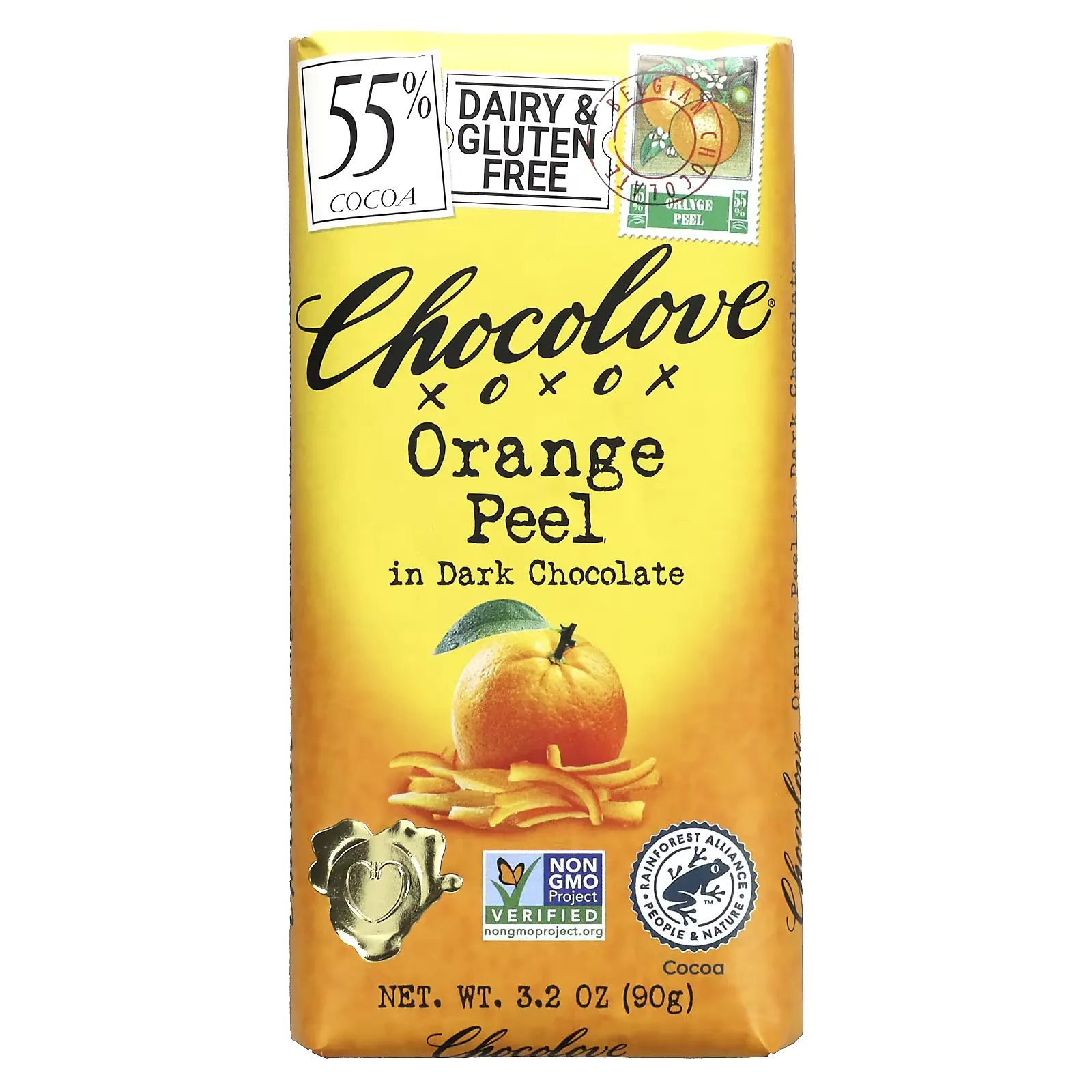 Orange Peel in Dark Chocolate, 55% Cocoa, 3.2 oz (90 g)