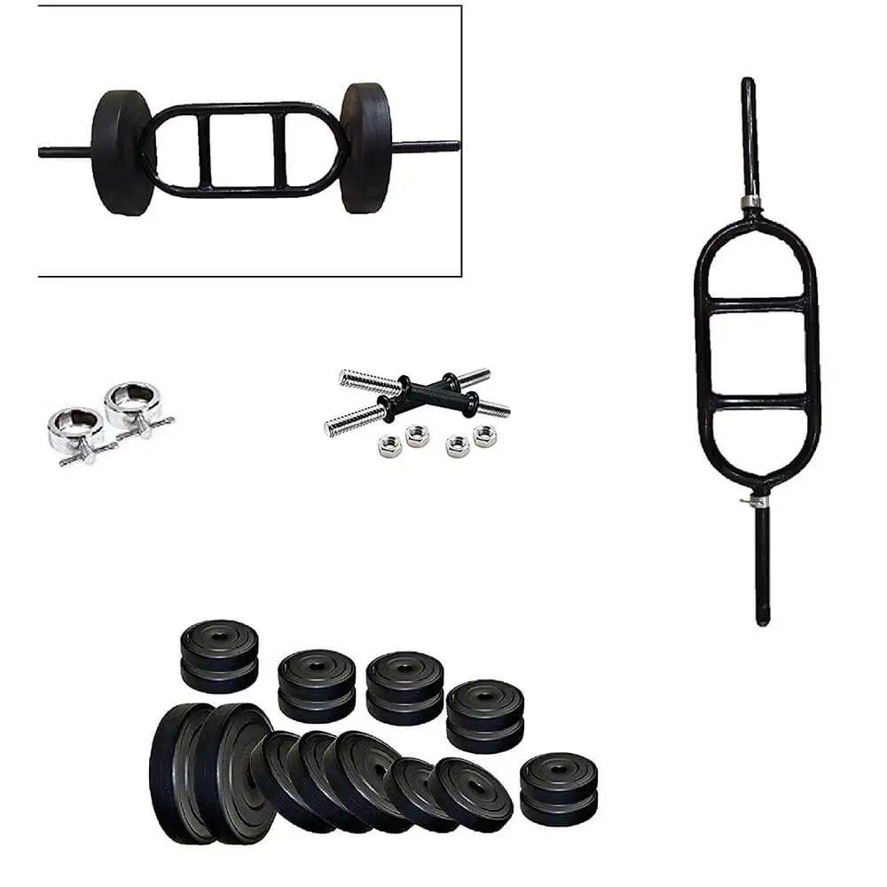 Body Maxx Weight Lifting Home Gym Dumbells Bars Plus Triceps Egg Bar 10 Kg