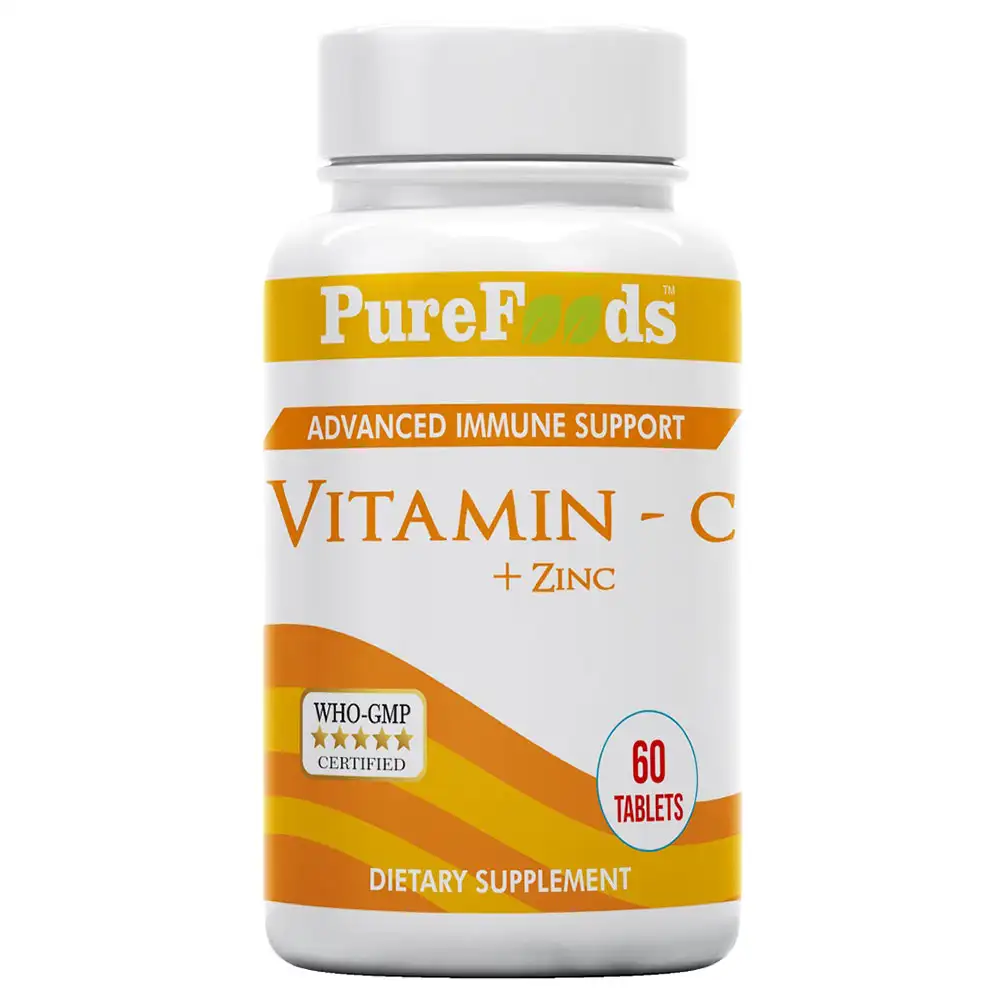 PureFoods Vitamin C + Zinc,  60 tablet(s)  Unflavoured