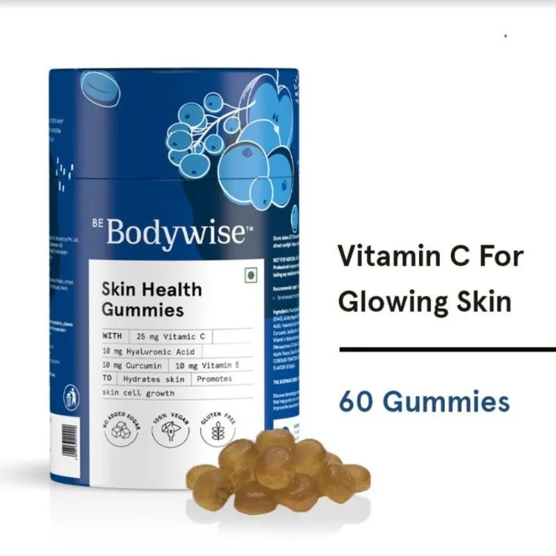 Be Bodywise Vitamin C Skin Health Gummies - For Clear & Glowing Skin - 60 days pack